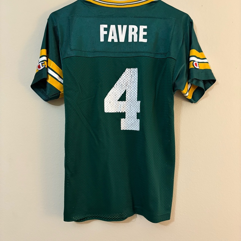 Vintage Champion NFL Brett Favre Jersey kids M 10/12 Green Bay Packers - Picture 2 of 8